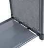 A close-up view of the connection point between two sections of a gray fabric shelf unit. Produktbild-Vorschau