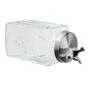 A clear, studio shot of a glass beverage dispenser with a metal spigot, isolated on a white background. Produktbild-Vorschau