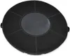 A circular black activated carbon filter with a transparent central section. Produktbild-Vorschau