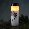 LED Grablicht/Grabkerze Pusteblume - bis 2500 Stunden - H: 21cm, D: 7cm - Timer - weiß/schwarz Produktbild-Vorschau