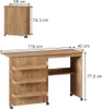 Šijací stôl Vicco Carmen dub 118 x 77.5 cm s 3 policami, Náhľad obrázku produktu 2