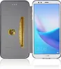 A white flip case for a smartphone, showing the inside with a card slot and a smartphone screen. Produktbild-Vorschau