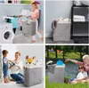 Collage of four images showing a laundry basket in different settings. Produktbild-Vorschau