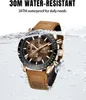 A watch is partially submerged in water, with text overlay highlighting its water-resistant feature. Produktbild-Vorschau