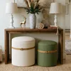 Set da 2 pouf in velluto verde oliva, morbidi pouf con Anteprima dell’immagine prodotto 8
