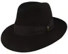 Borsalino feiner Haarfilzhut breite Bogartform in schwarz