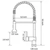 A diagram of a kitchen faucet with dimensions indicated by lines and numbers. Náhled obrázku produktu