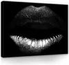 Leinwandbild Lippen Frau Schwarz 100x70 cm XXL Erotik Produktbild-Vorschau 1