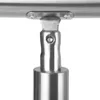 A close-up view of a stainless steel handrail connector. Náhled obrázku produktu