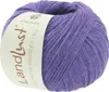 A ball of purple yarn with a label. Produktbild-Vorschau