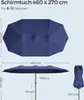 Diagrams and dimensions of a large blue umbrella. Produktbild-Vorschau