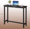 A black bar table with a laptop, vase of flowers, and a coffee cup on it, with dimensions indicated. Náhľad obrázku produktu