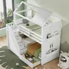 MODFU Etagenbett Kinderbett 90x200cm mit Regal und Produktbild-Vorschau 2