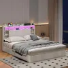 ProximaX Stauraumbett 140x200 cm Beige Leinen mit Produktbild-Vorschau 1