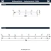 Diagrams showing the dimensions of two different sizes of a coat rack. Voir les images du produit
