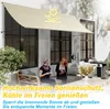 Two women are sitting on a sofa on a patio, under a beige awning. There is a grill and plants in the background. Náhled obrázku produktu