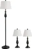 HOMCOM 3er-Lampenset 1 Stehlampe(ø38 x 158H cm) + 2 Produktbild-Vorschau 1