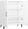 An open white cabinet with shelves and glass inserts on the doors and side. Anteprima dell’immagine prodotto