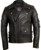 Retro Motorrad Lederjacke mit Protektoren und eingenähtes Produktbild-Vorschau 2