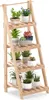 A wooden plant stand with multiple shelves filled with various potted plants. Anteprima dell’immagine prodotto