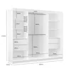 A diagram showing the dimensions and internal layout of a white wardrobe. Produktbild-Vorschau