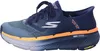 A side view of a blue Skechers running shoe with orange accents. Produktbild-Vorschau