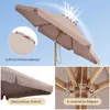 Sekey Balkonschirm 200 cm Ø Holzoptik, Knickbar, Stabiler Produktbild-Vorschau 6