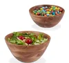 Relaxdays Salatschüssel, 2er Set, Akazienholz, Ø 19 & 25 Produktbild-Vorschau 1