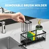Schwarzer Schwammhalter für Küchenspüle, Spülbecken-Caddy Produktbild-Vorschau 3