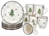 set colazione 12 pezzi albero di Natale in gres 6 persone Anteprima dell’immagine prodotto 2