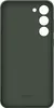 The back of a dark green phone case with cutouts for the camera lenses. Produktbild-Vorschau