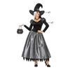 A woman dressed as a witch, holding a cauldron. Produktbild-Vorschau