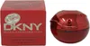 A red DKNY Be Tempted perfume box and bottle are displayed side-by-side on a white background. Podgląd zdjęcia produktu