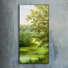 Dekor Leinwand Uhr Wandbilder 30x60 Malerei Wald Bäume Produktbild-Vorschau 2