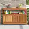 vidaXL Záhradný konzolový stôl 110x35x75 cm Masívne drevo Náhľad obrázku produktu 2