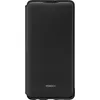 A black Huawei booktype case for a Huawei P30 phone, shown closed and lying flat against a white background. Produktbild-Vorschau