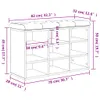 A line drawing of a shoe bench with dimensions indicated by text and lines. Anteprima dell’immagine prodotto