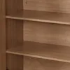 A close-up view of wooden shelves in a cabinet or bookcase. Podgląd zdjęcia produktu
