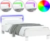 Giroletto con testiera e luci LED bianco 90x200 cm Anteprima dell’immagine prodotto 1