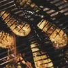 Close-up of sliced eggplant being grilled on a barbecue, with flames visible. Anteprima dell’immagine prodotto