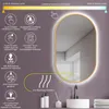 HOKO LED Specchio ovale con cornice in metallo 60x100 cm Anteprima dell’immagine prodotto 3