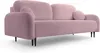 A pink corduroy sofa with black legs is shown against a white background. Produktbild-Vorschau