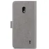 A gray flip case for a smartphone, shown from the back. Produktbild-Vorschau