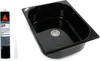 Lavello in acciaio inox nero Lavandino da campeggio + Anteprima dell’immagine prodotto 1