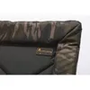 A close-up view of a camouflage-patterned edge of a chair or mat, with a brand logo visible. Produktbild-Vorschau