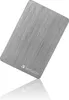 A silver external hard drive with a brushed metal finish is shown against a white background, with its reflection visible below. Podgląd zdjęcia produktu
