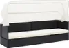 vidaXL Gartensofa mit Sonnendach Schwarz Poly Rattan Produktbild-Vorschau 7