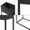 A collage of four close-up shots of a black metal planter box on a stand. Podgląd zdjęcia produktu