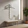 HAKU Wandgarderobe chrom, weiß - Metall, B/H/T: 4x70x20 cm Produktbild-Vorschau 2