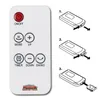 A remote control for a fan heater with accompanying diagrams showing how to open the battery compartment. Produktbild-Vorschau